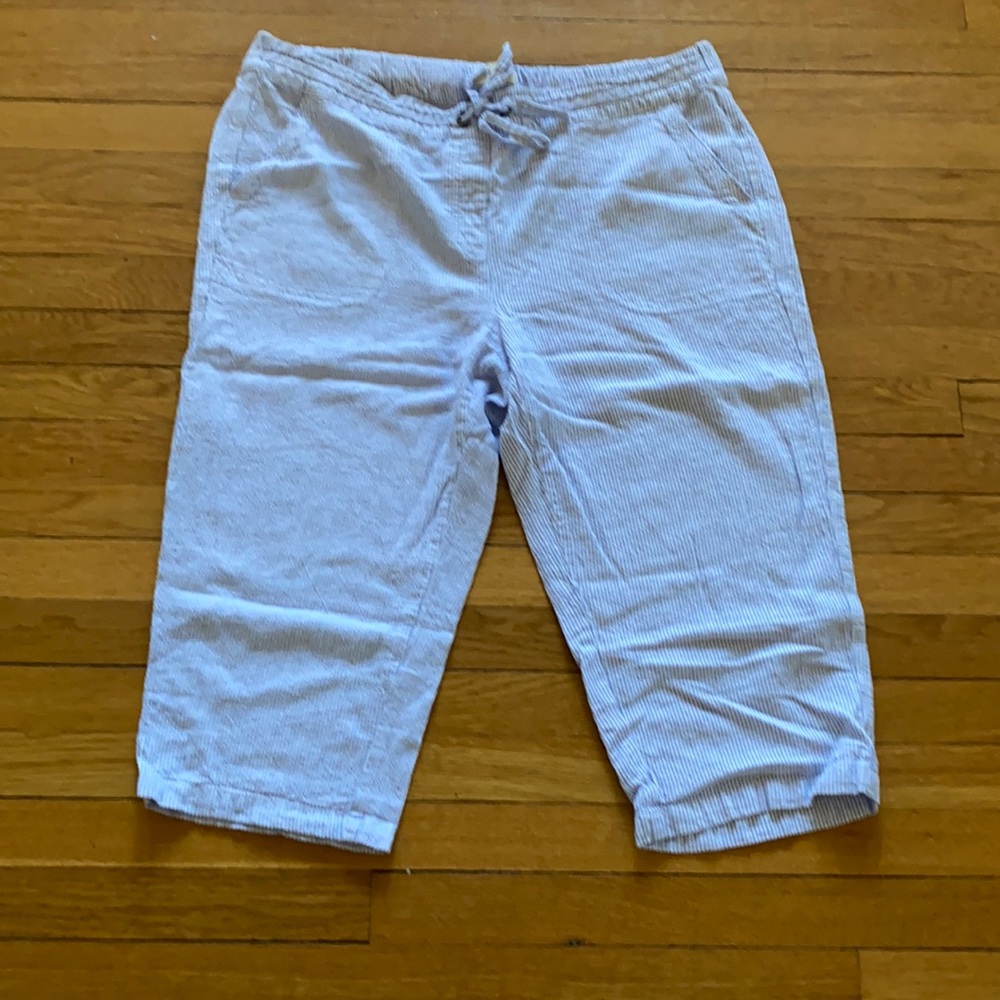 White and light blue Capri summer pants size 1X